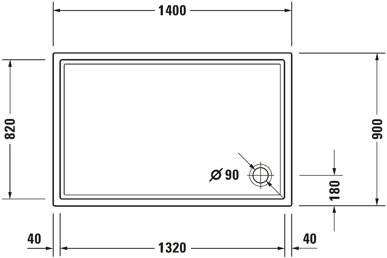 Shower tray, 720126