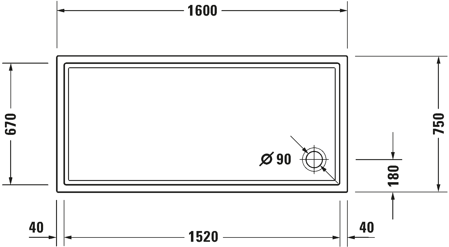 Shower tray, 720130