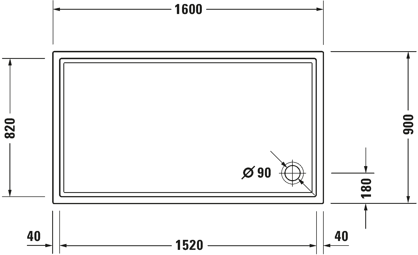 Shower tray, 720131