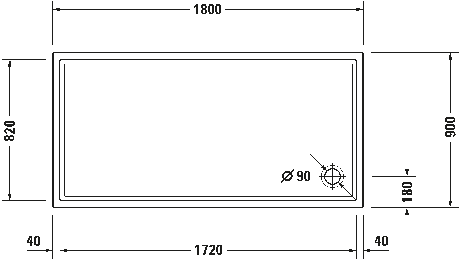 Shower tray, 720134