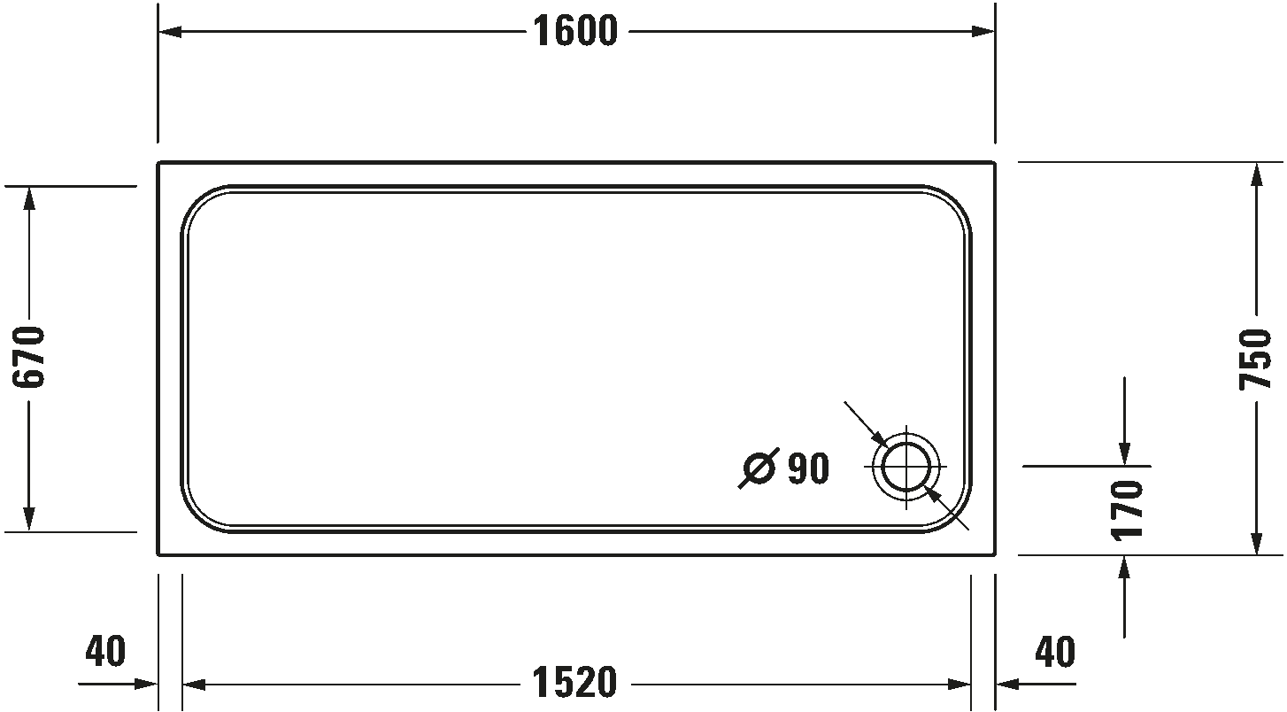 Shower tray, 720164