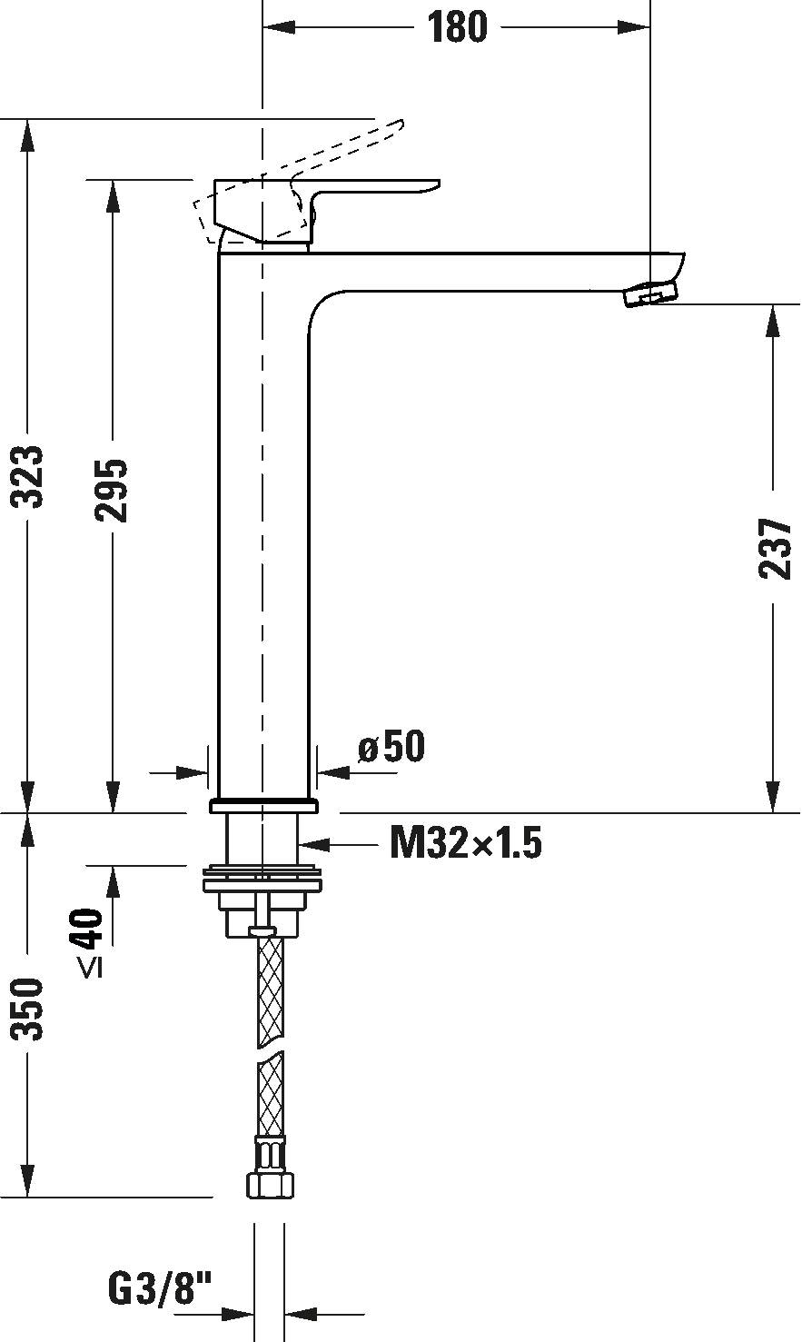 Single lever basin mixer XL, A11040002