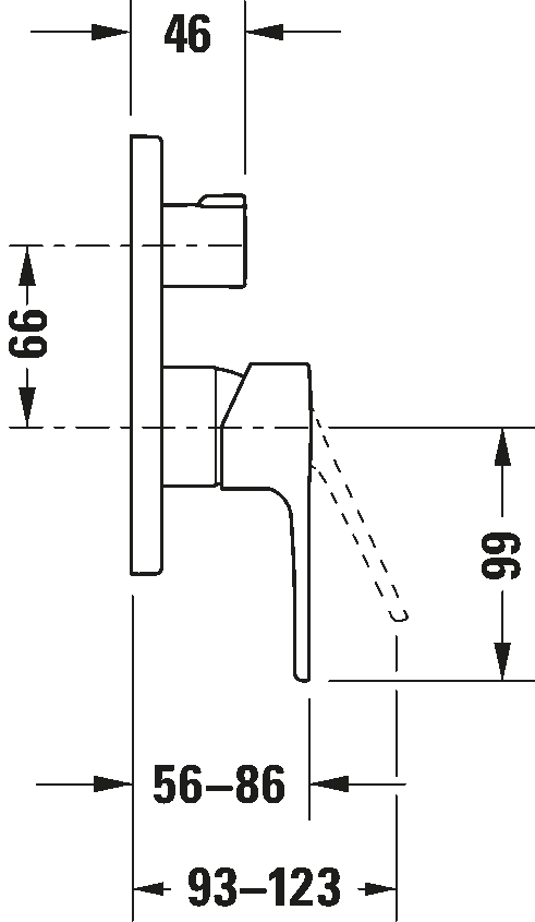 Single lever bathtub mixer for concealed installation, B15210018