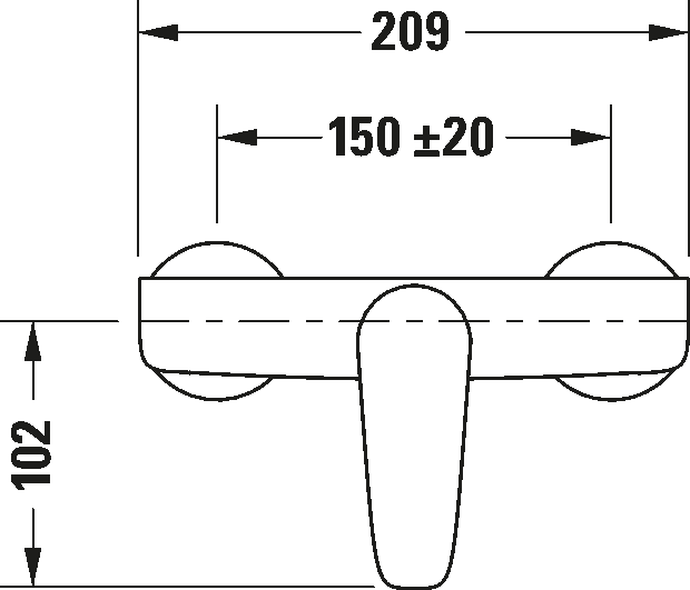 Single lever shower mixer for exposed installation, B14230000