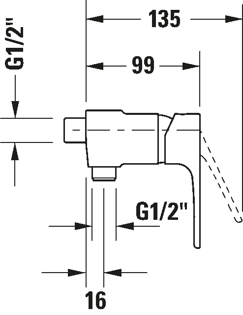 Einhebel-Brausemischer Aufputz, B14230000