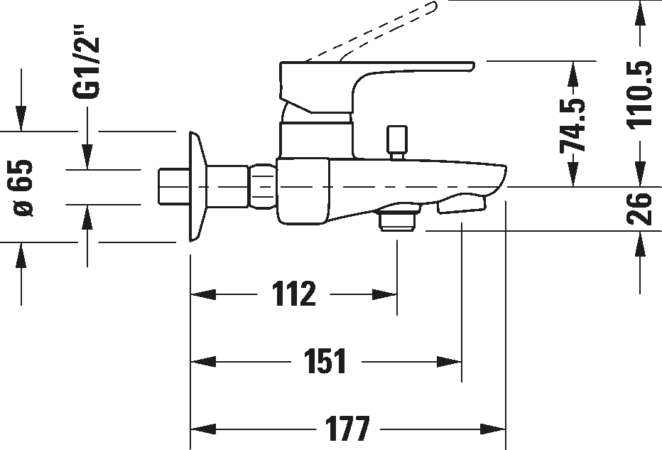 Wannenmischer Aufputz Set, B15300000