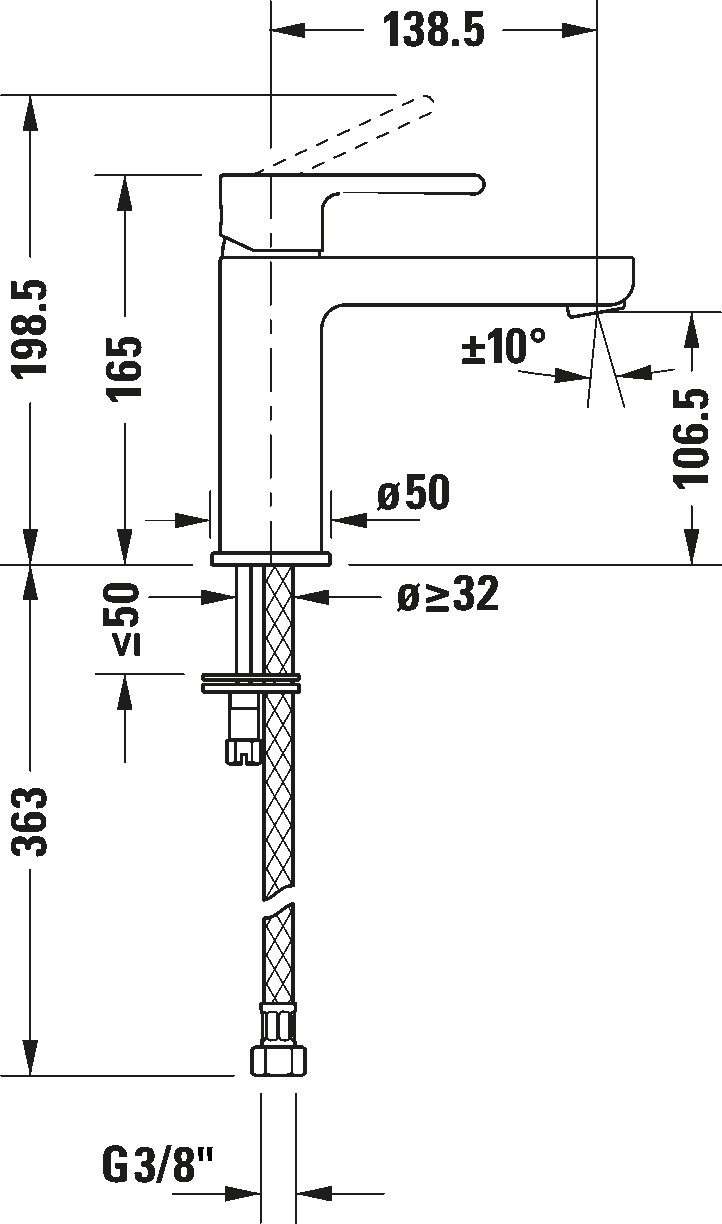 Single lever basin mixer M, B21020002