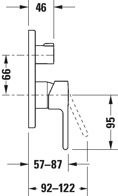 Single lever bathtub mixer for concealed installation, B25210012