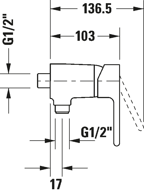 Einhebel-Brausemischer Aufputz, B24230000