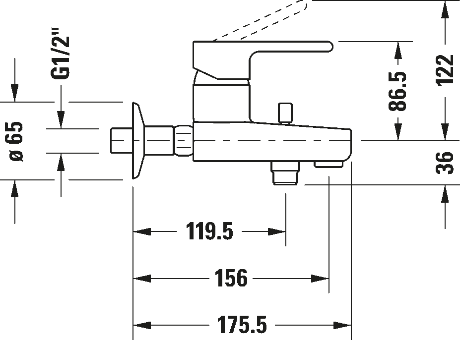 Einhebel-Wannenmischer Aufputz, B25300000