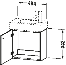 Vanity unit wall-mounted, BR4051 L/R