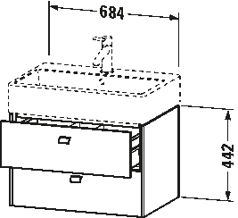 Vanity unit wall-mounted, BR4154