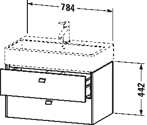 Vanity unit wall-mounted, BR4155