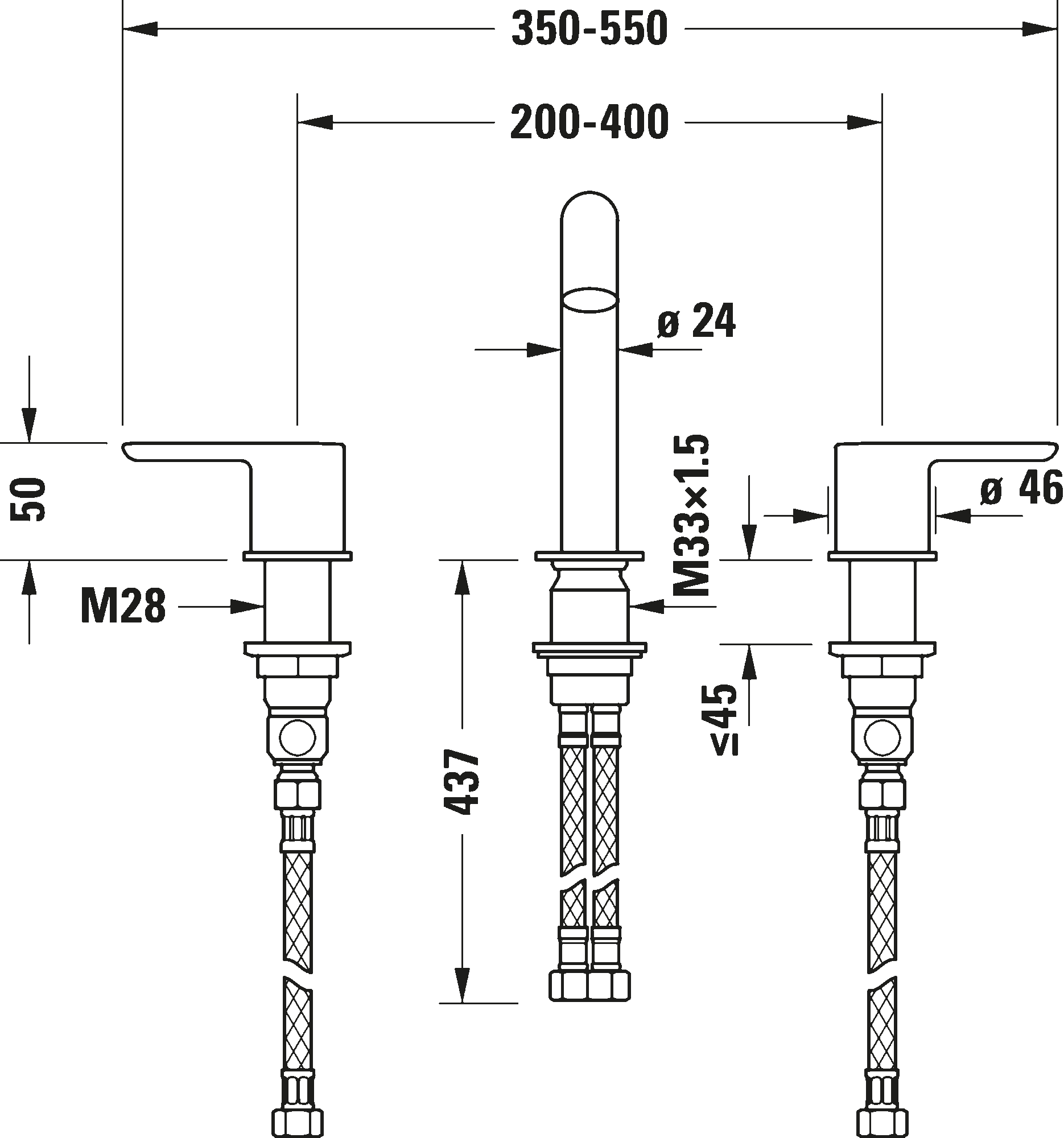 3 孔脸盆水龙头, C11060003