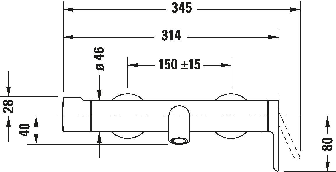 Single lever bathtub mixer for exposed installation, C15230000