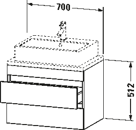 Console vanity unit wall-mounted, DS5306