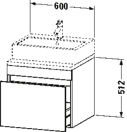 Console vanity unit wall-mounted, DS5310