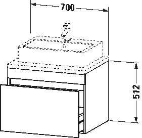 Console vanity unit wall-mounted, DS5311