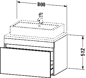 Console vanity unit wall-mounted, DS5312