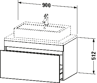 Console vanity unit wall-mounted, DS5313