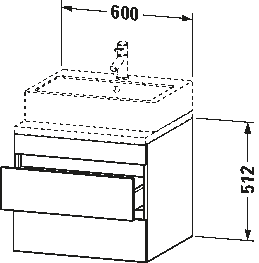 Console vanity unit wall-mounted, DS5315