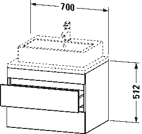 Console vanity unit wall-mounted, DS5316