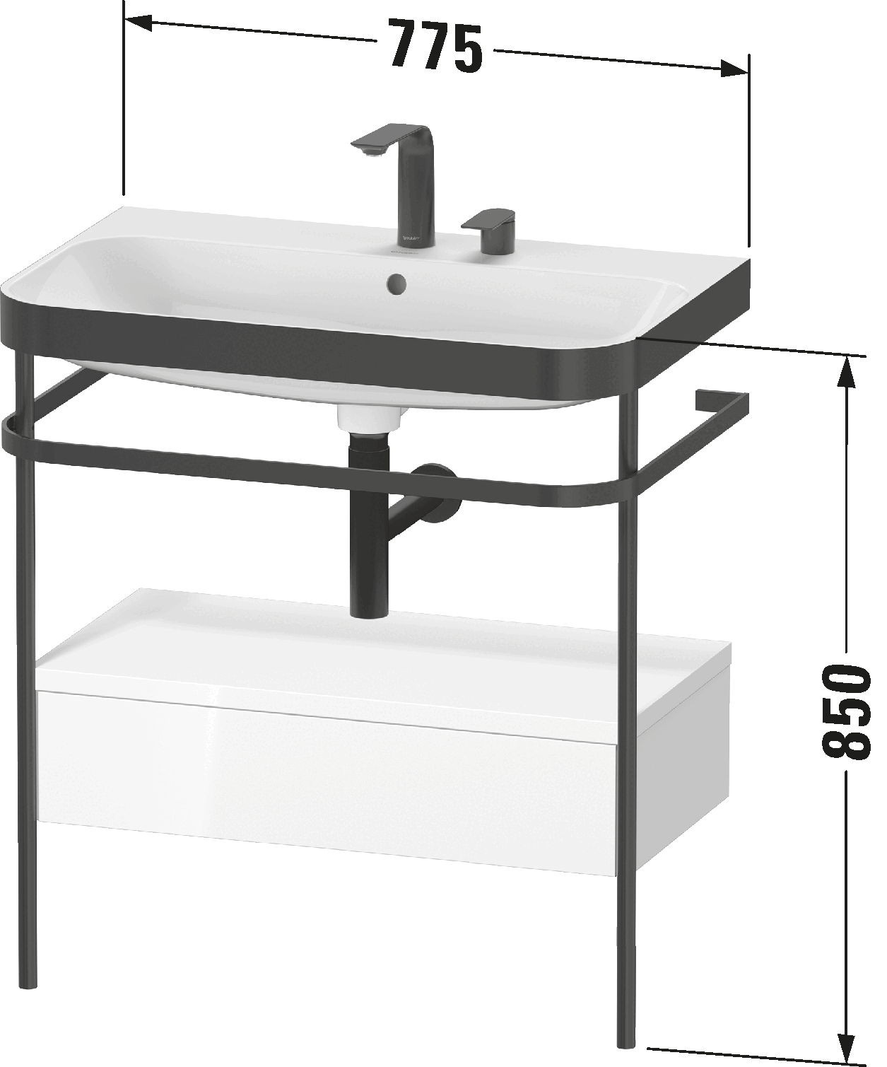 c-bonded set with metal console and drawer, HP4742 E/N/O