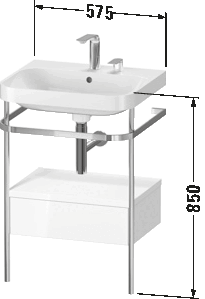 c-shaped Set with metal console and drawer, HP4840 E/N/O