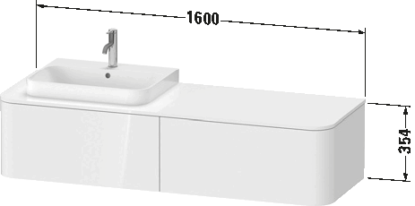 Console vanity unit wall-mounted, HP4944 L/R