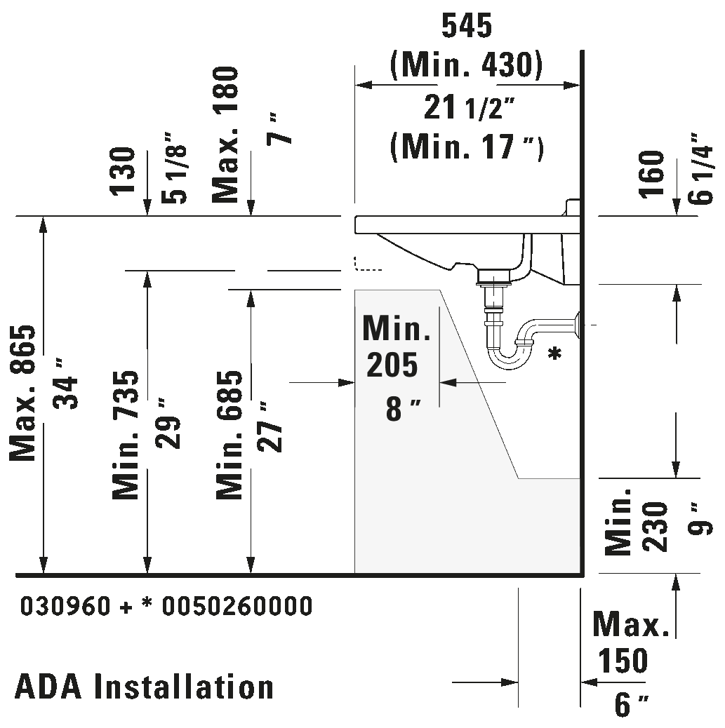 Wall Mounted Sink Vital, 030960