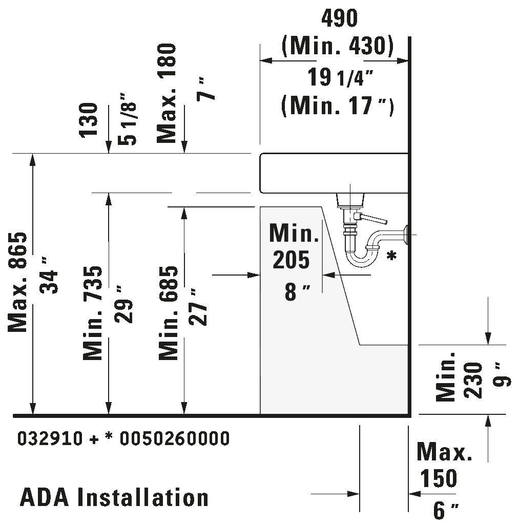Wall Mounted Sink, 032910