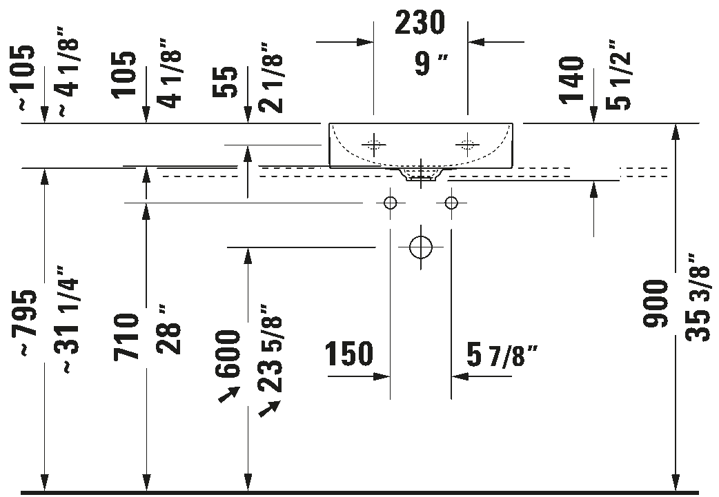 Wall Mounted Sink, 073245