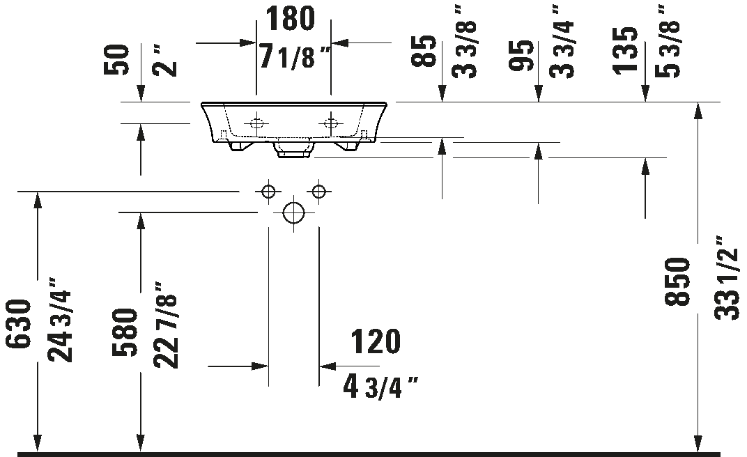 Wall Mounted Sink, 073745