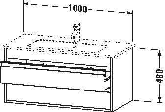 Vanity unit wall-mounted, KT6430