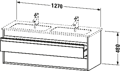 Vanity unit wall-mounted, KT6432