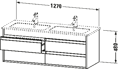 Vanity unit wall-mounted, KT6433