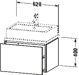 Console vanity unit wall-mounted, LC5800