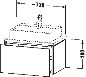 Console vanity unit wall-mounted, LC5801