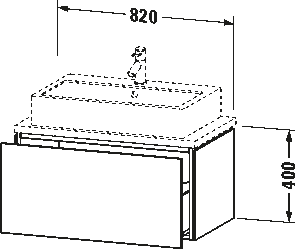 Console vanity unit wall-mounted, LC5802