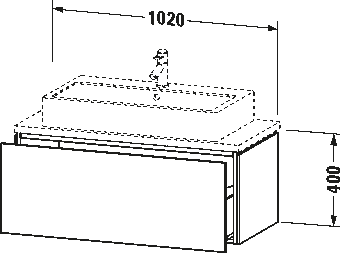 Console vanity unit wall-mounted, LC5804