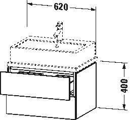 Console vanity unit wall-mounted, LC5805