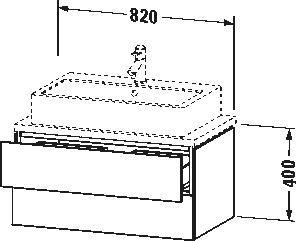 Console vanity unit wall-mounted, LC5807