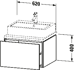 Console vanity unit wall-mounted, LC5810