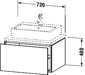 Console vanity unit wall-mounted, LC5811