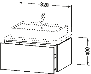 Console vanity unit wall-mounted, LC5812