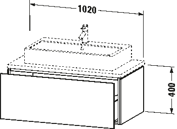 Console vanity unit wall-mounted, LC5814