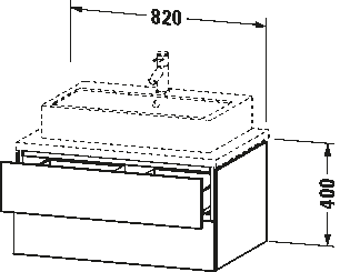 Console vanity unit wall-mounted, LC5817