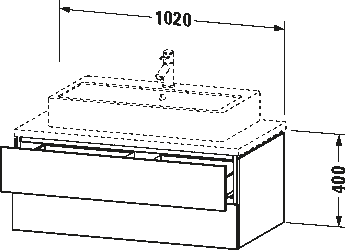 Console vanity unit wall-mounted, LC5819