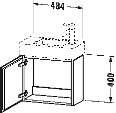 Vanity unit wall-mounted, LC6246 L/R