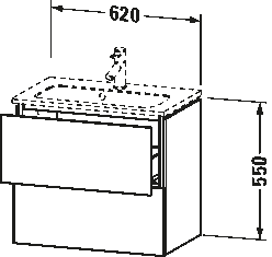 Vanity unit wall-mounted, LC6256